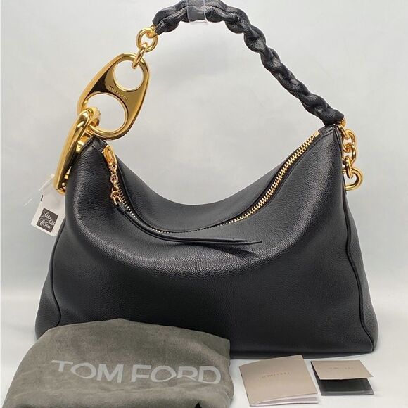 TOM FORD Large Carine Grain Leather Hobo Bag - Picture 3 of 12